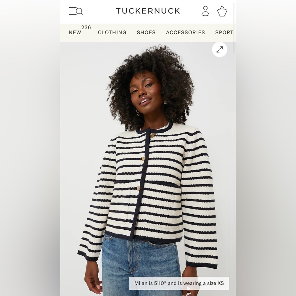 Moon River Black and White Striped Cardigan